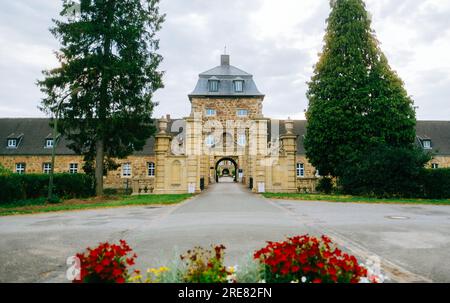 Castello medievale di Lembeck, Nordrhein westfalen, Germania nei giorni estivi. Foto Stock