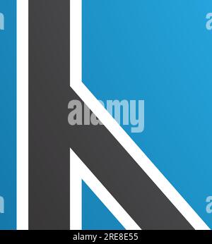 Icona a forma di lettera H blu e nera con linee rette su sfondo bianco Illustrazione Vettoriale