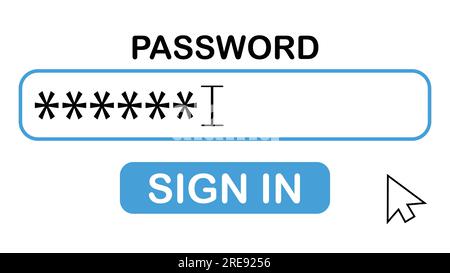 Interfaccia di riempimento password. informazioni sulla pagina di accesso dell'utente. illustrazione vettoriale Illustrazione Vettoriale