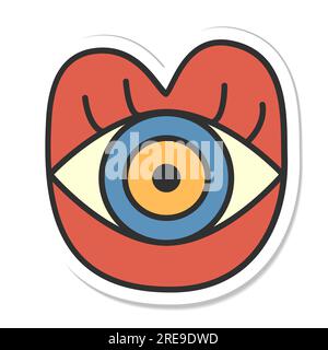 Adesivo tranquillo vintage con stampa ruvida anni anni '70 Illustrazione Vettoriale