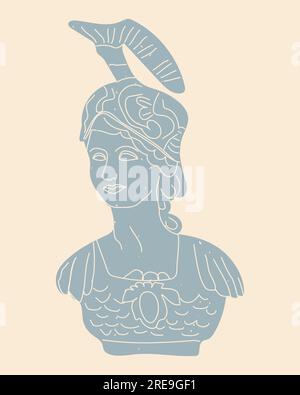 antica statua di una donna greca della dea Illustrazione Vettoriale