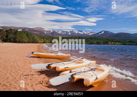 Cairngorms da Loch Morlich,, Aviemore Highland, Scotland, Regno Unito Foto Stock