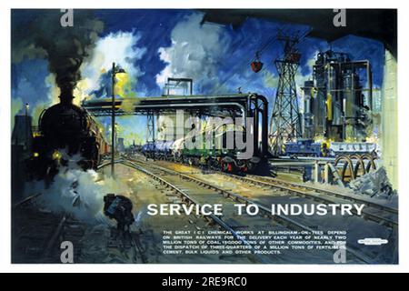 poster di viaggio ferroviari con riproduzione d'epoca Foto Stock