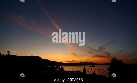 Sunset over an inlet Stock Photo