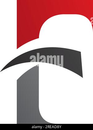 Icona F rossa e nera con punte Pointy su sfondo bianco Illustrazione Vettoriale