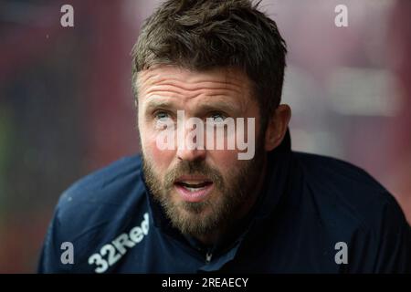 Michael Carrick, manager del Middlesbrough, durante la partita amichevole pre-stagionale tra Bradford City e Middlesbrough, all'University of Bradford Stadium, Bradford, mercoledì 26 luglio 2023. (Foto: Trevor Wilkinson | mi News) crediti: MI News & Sport /Alamy Live News Foto Stock