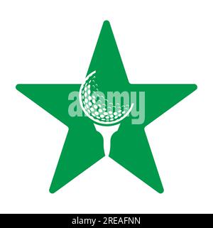 Vettore modello disegno logo golf. Illustrazione Vettoriale