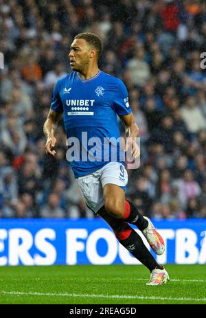 Glasgow, Regno Unito. 26 luglio 2023. Cyriel Dessers of Rangers durante la partita amichevole di pre-stagione all'Ibrox Stadium, Glasgow. Il credito fotografico dovrebbe leggere: Neil Hanna/Sportimage Credit: Sportimage Ltd/Alamy Live News Foto Stock