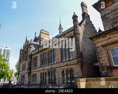 Facciata laterale della Teviot Row House, l'Università di Edimburgo, Scozia, Regno Unito. Foto Stock