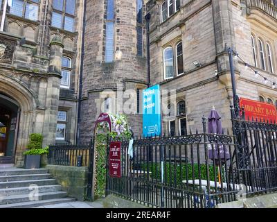 Library Bar presso Teviot Row House, Università di Edimburgo, Scozia, Regno Unito. Foto Stock