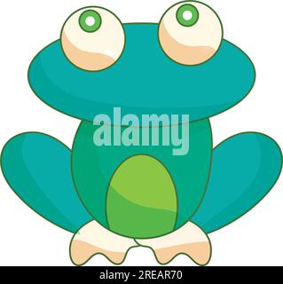 Isolata colorata graziosa rana animale Vector Illustrazione Vettoriale