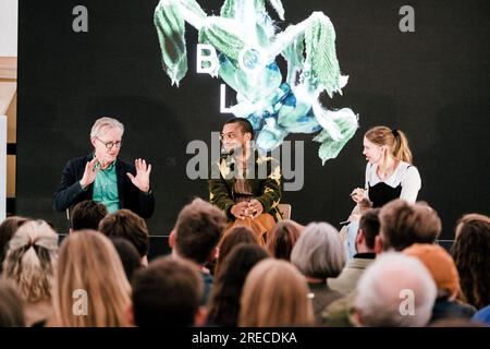 Copenhagen, Danimarca. 27 maggio 2023. Lo chef canadese ed esperto di fermentazione David Zilber (c) ha assistito a una conferenza durante il festival scientifico danese Bloom Festival 2023 a Copenaghen. (Foto: Gonzales Photo - Malthe Ivarsson). Foto Stock