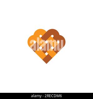 lettera m love muffle snack con logo vector Illustrazione Vettoriale