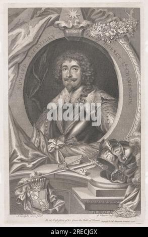 Edward Sackville, conte di Dorset, Lord Chamberlain 1742 di George Vertue Foto Stock