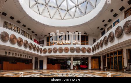 PRISTINA, KOSOVO - 13 AGOSTO 2019: Biblioteca nazionale del Kosovo a Pristina, Kosovo Foto Stock