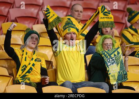 I tifosi arrivano durante la partita del gruppo B della Coppa del mondo femminile FIFA 2023 Australia Women vs Nigeria Women al Suncorp Stadium, Brisbane, Australia, il 27 luglio 2023 (foto di Patrick Hoelscher/News Images) in, il 27/7/2023. (Foto di Patrick Hoelscher/News Images/Sipa USA) credito: SIPA USA/Alamy Live News Foto Stock