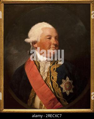 Portrait de l'amiral Sir Edward Hughes (vers 1720-1794). Peinture de Joshua Reynolds (1723-1792), huile sur toile, art anglais, 18e siecle. Museo delle belle Arti di Budapest (Hongrie). Foto Stock