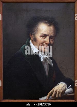 Portrait de Dominique Vivant Denon (1747-1825). Peinture de Roland Lefevre (1755-1830), huile sur toile, 1809. Art francais 19e siecle. Museo delle belle Arti di Chalons sur Saone. Foto Stock