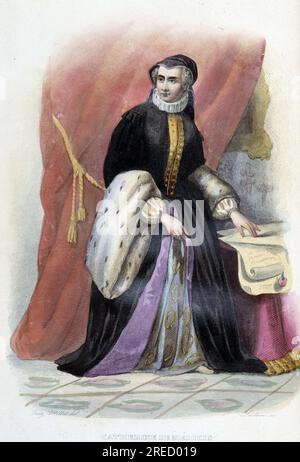 Catherine de Medicis (Caterina de Medici) - in 'Le Plutarque francais" Ed. Mennechet, 1844 - 1847 Foto Stock