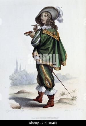 Ritratto di Francesco vi, principe di Marcillac , duc de la Rochefoucauld, ecrivain et moraliste francais (1613-1680). - In «le Plutarque French», ed. Mennechet, 1844-47 Foto Stock