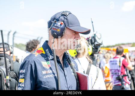 Budapest, Ungheria. 24 luglio 2023. HUNGARORING, UNGHERIA - 23 LUGLIO: Adrian Newey prima del Gran Premio di F1 d'Ungheria a Hungaroring il 23 luglio 2023 a Budapest, Ungheria. (Foto di Michael Potts/BSR Agency) credito: BSR Agency/Alamy Live News Foto Stock