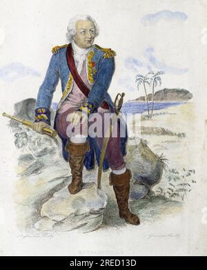 Louis Antoine, conte di Bougainville (1729-1811), navigateur francais. - In "le Plutarque FranÁais" par Mennechet, 1844 Foto Stock