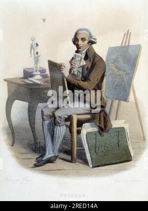 Pierre Paul Prud'hon (1758-1823), peintre et dessinateur francais- in 'Le Plutarque francais", par Mennechet, Parigi, 1844-47 Foto Stock