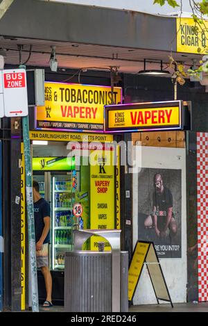 Un negozio di tabacchi vape a Sydney, nuovo Galles del Sud, Australia Foto Stock