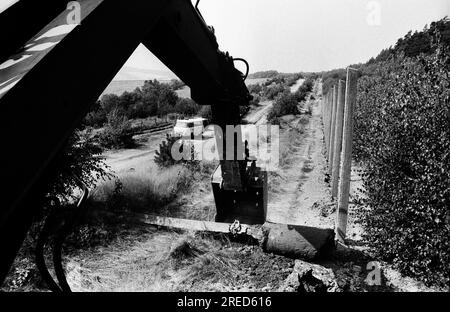 Germany, Großensee, 5/08/1992 Archivio: 35-68-23 Dismantling of the wall foto: Dismantling of the wall between Großensee and Kleinensee [traduzione automatizzata] Foto Stock