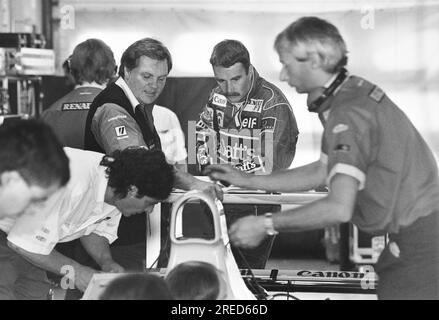 Germania, Hockenheim, 15/07/1992 Archivio: 35-45-22 test drive di Formula 1 presso l'Hockenheimring foto: Nigel Mansell, Williams Renault [traduzione automatica] Foto Stock