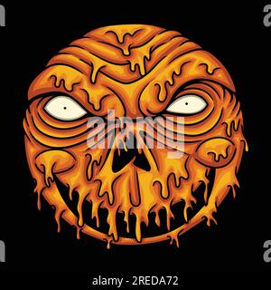 Sorridi l'illustrazione vettoriale dell'orrore zombie per la tua azienda o il tuo marchio Illustrazione Vettoriale