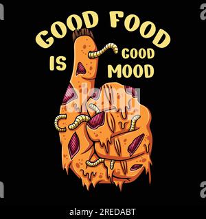 Zombie a mano illustrazione vettoriale di buon segno per la tua azienda o marca Illustrazione Vettoriale