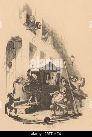 La situazione del signor Winkle quando la porta e' saltata al 1837 di Hablot Knight Browne Foto Stock