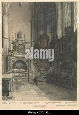 St Nicholas Chapel Westminster Abbey 1812 di John Bluck Foto Stock