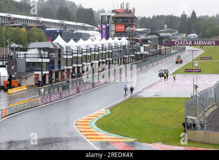 Spa, Belgio. 27 luglio 2023. Immagine scattata in vista della gara di Formula uno di Spa-Francorchamps del Gran Premio del Belgio, il 14° GP (su 24) del campionato del mondo, a Spa-Francorchamps, giovedì 27 luglio 2023. Quest'anno è il 78° GP del Belgio. BELGA PHOTO BENOIT DOPPAGNE Credit: Belga News Agency/Alamy Live News Foto Stock