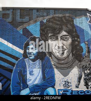 27 luglio 2023: Birmingham City FC, St Andrews Stadium, Midlands, Inghilterra: Trevor Francis, Birmingham City, St Andrews, tributo, murale fuori terra Foto Stock