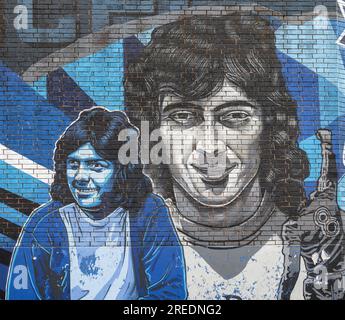 27 luglio 2023: Birmingham City FC, St Andrews Stadium, Midlands, Inghilterra: Trevor Francis, Birmingham City, St Andrews, tributo, murale fuori terra Foto Stock