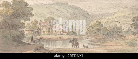 Fording the Stream in a Mountain Valley di James Duffield Harding Foto Stock