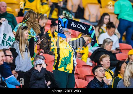 Brisbane, Queensland, Australia. 27 luglio 2023. BRISBANE, AUSTRALIA - LUGLIO 27: L'Australia gioca la Nigeria alla Coppa del mondo femminile FIFA Australia e nuova Zelanda 2023 al Brisbane Stadium il 27 luglio 2023 (immagine di credito: © Chris Putnam/ZUMA Press Wire) SOLO PER USO EDITORIALE! Non per USO commerciale! Foto Stock