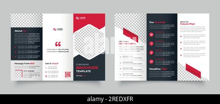 Design della brochure aziendale triplice, modello aziendale triplice Illustrazione Vettoriale
