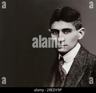 Ritratto di Franz Kafka, 1883 – 1924, romanziere boemo di lingua tedesca, editato digitalmente secondo una fotografia Foto Stock