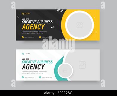 Moderno modello di banner Web o copertina Facebook per il marketing di Creative Business Agency professionale. Illustrazione Vettoriale