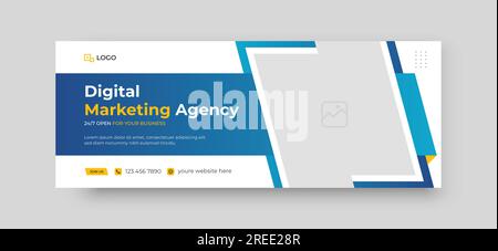 Modello di copertina per social media di marketing aziendale design di banner professionale Illustrazione Vettoriale