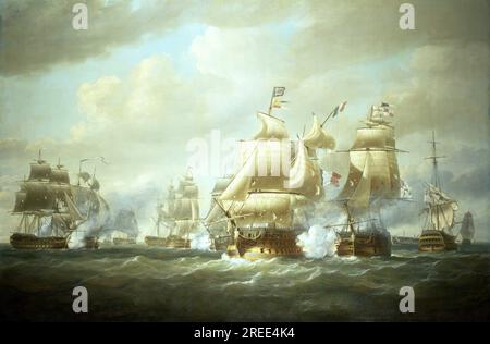 Duckworth's Action Off San Domingo, 6 febbraio 1806 1808 di Nicholas Pocock Foto Stock