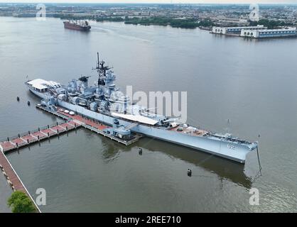 La USS New Jersey (BB-62) è una corazzata classe Iowa, ed è stata la seconda nave della United States Navy ad essere chiamata così in onore dello stato statunitense del New Jersey. SH Foto Stock