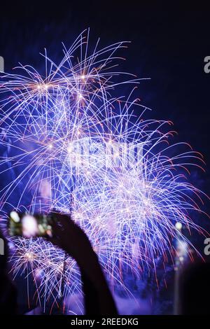 Fuochi d'artificio durante il festival di Zurigo del 2023 Foto Stock