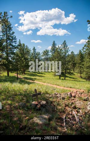 Lo Staunton State Park del Colorado offre un programma di sedie a rotelle che consente alle persone disabili di utilizzare i sentieri escursionistici di questa parte delle Montagne Rocciose. Foto Stock