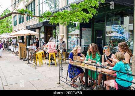 Asheville North Carolina, quartiere commerciale, storia locale restaurata, edifici storici del centro, esterno, Baba Nahm - Middl Foto Stock