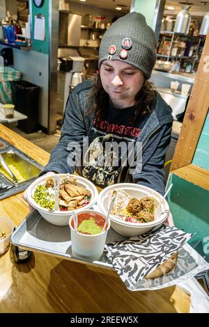 Asheville North Carolina, Baba Nahm - cucina di strada mediorientale, ristorante, ristorante, ristorante e ristorante, caffetteria informale, bistrot, affari, pranzo, anguria, ga Foto Stock