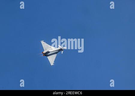 Eurofighter Typhoon, dimostrazione di volo durante l'International Aerospace Exhibition, ILA Berlin Air Show, Schoenefeld, Brandeburgo, Germania Foto Stock